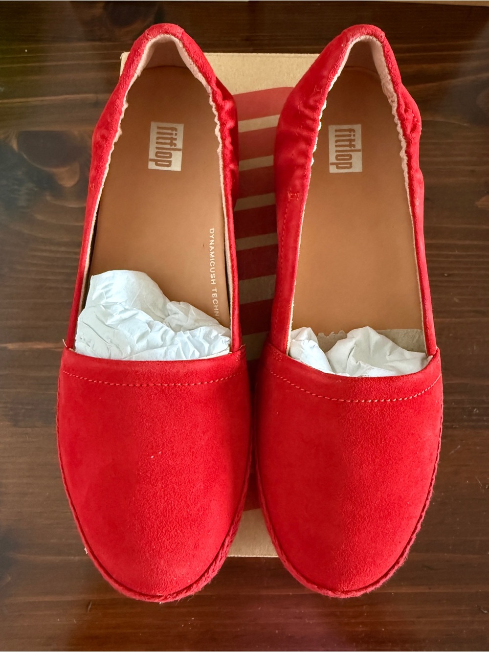 Fitflop Red Suede Espadrille Slip-Ons